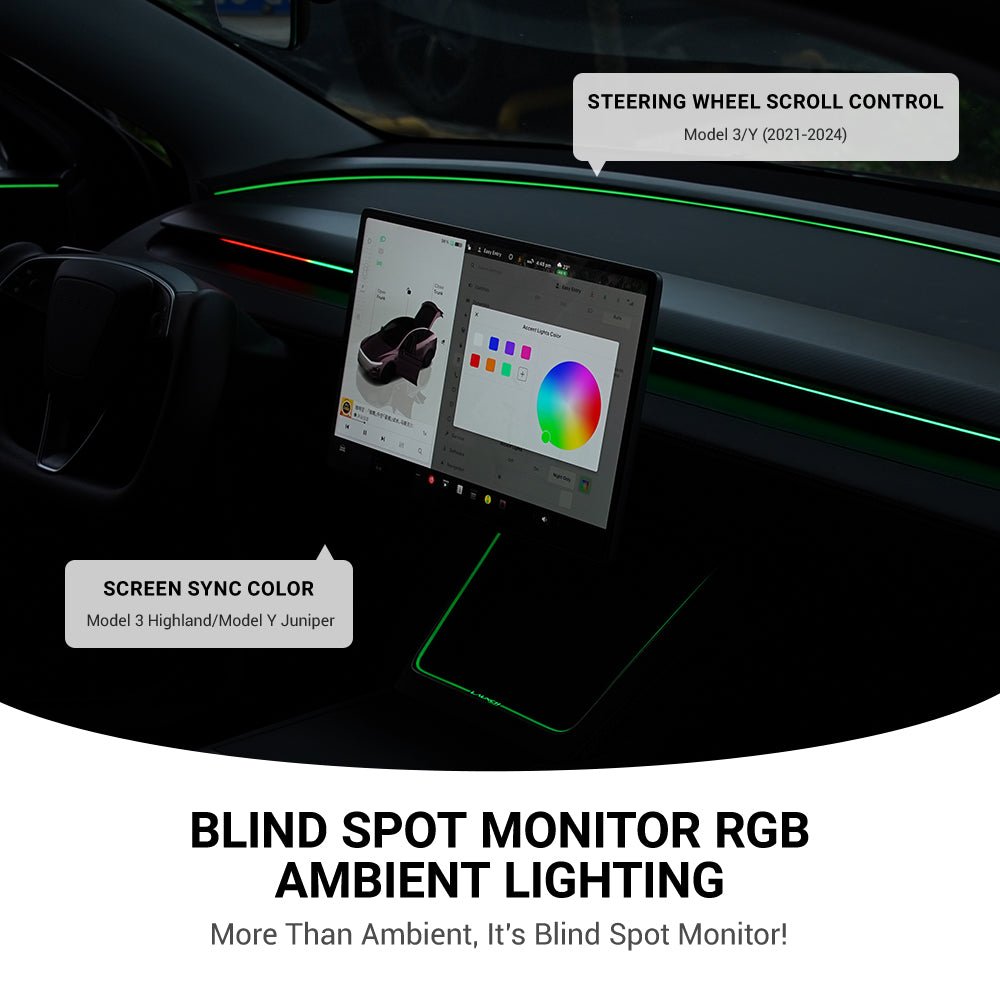 Sikunuo NeuroLight丨Model 3/Y Dashboard RGB Lights with Integrated BSD System