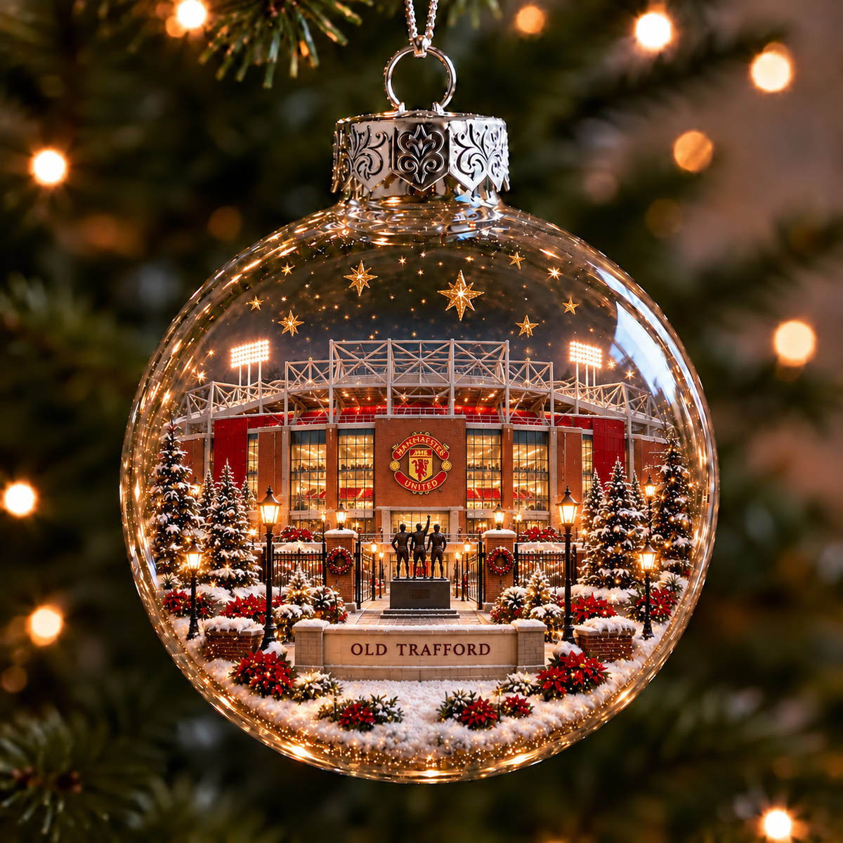 Light-Up Football Stadium Christmas Ornament
