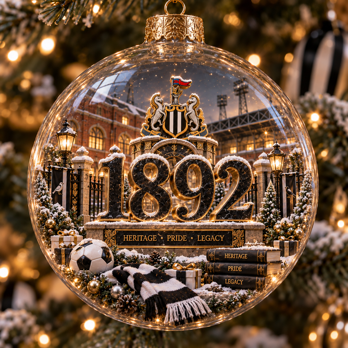 Howay the Lads Light-Up Football Heritage Ornament