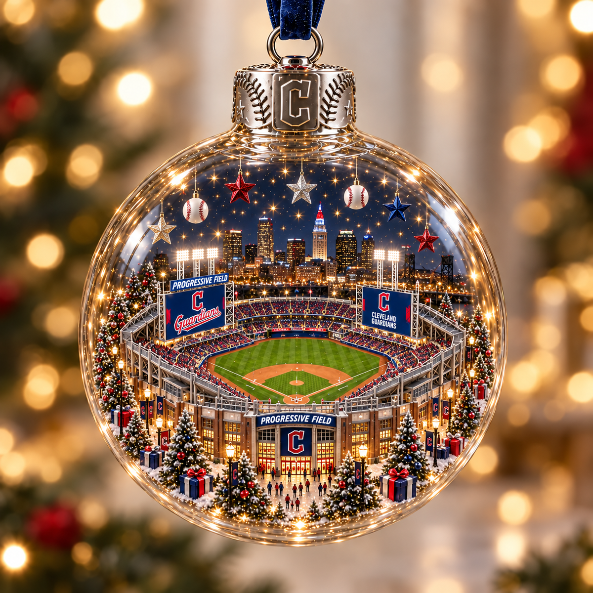 Light-Up Baseball Stadium Christmas Ornament – Holiday Keepsake