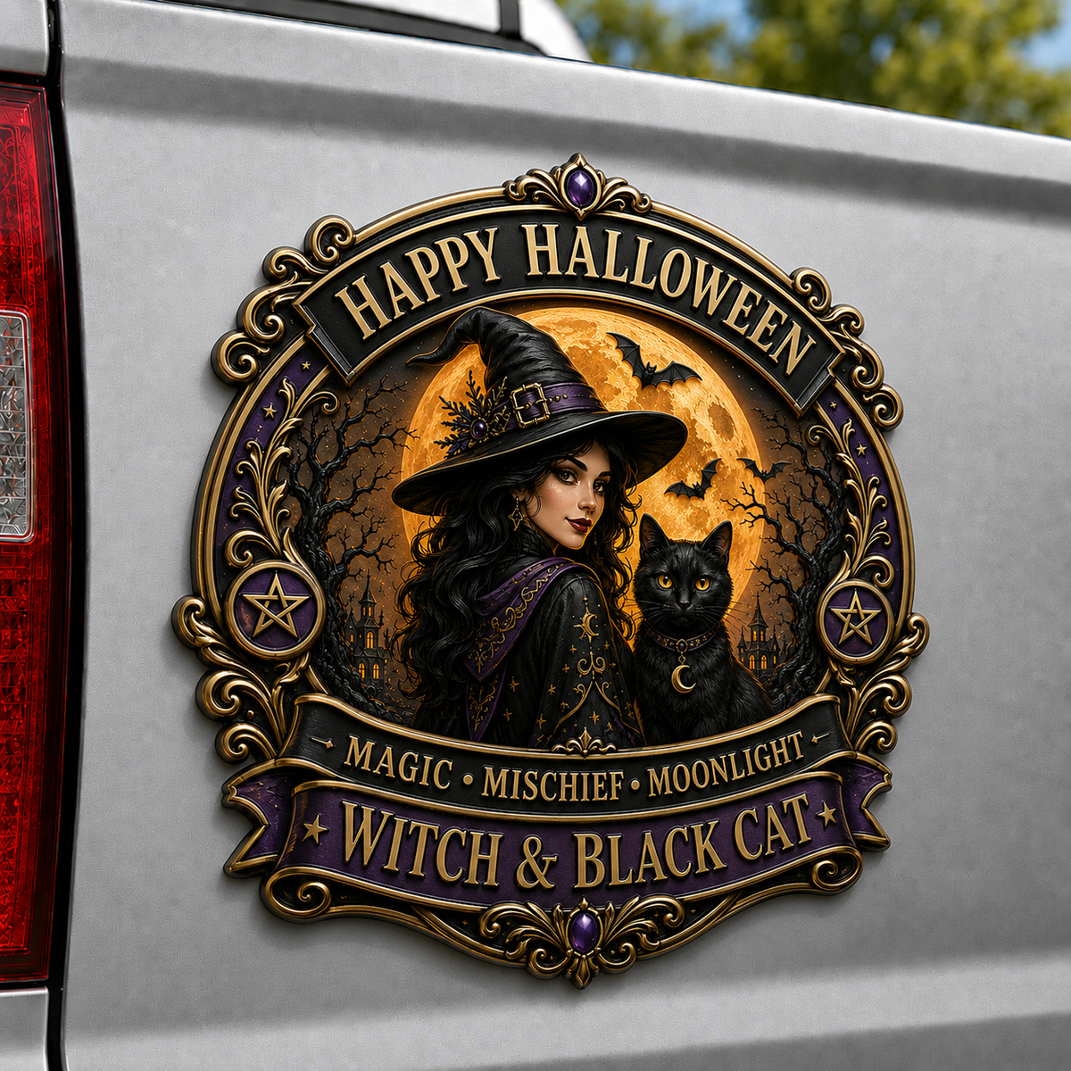 Happy Halloween Metal Car Emblem