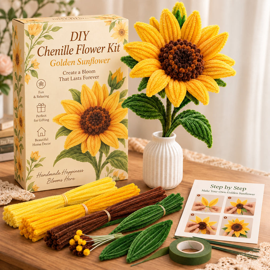 DIY Chenille Flower Kit