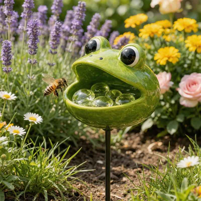 Help Pollinators Thrive! | Frog. Snail & Ladybug Water Bowl Decor