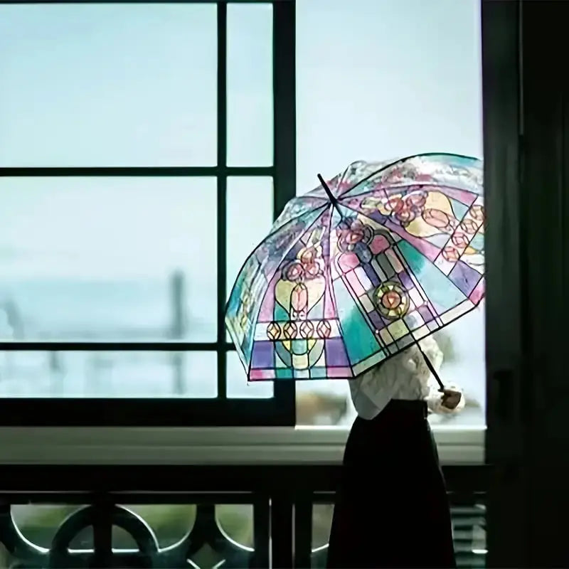 Sikunuo | Stained Glass Art Umbrella — Automatic Wind PRedection and Rain PRedection