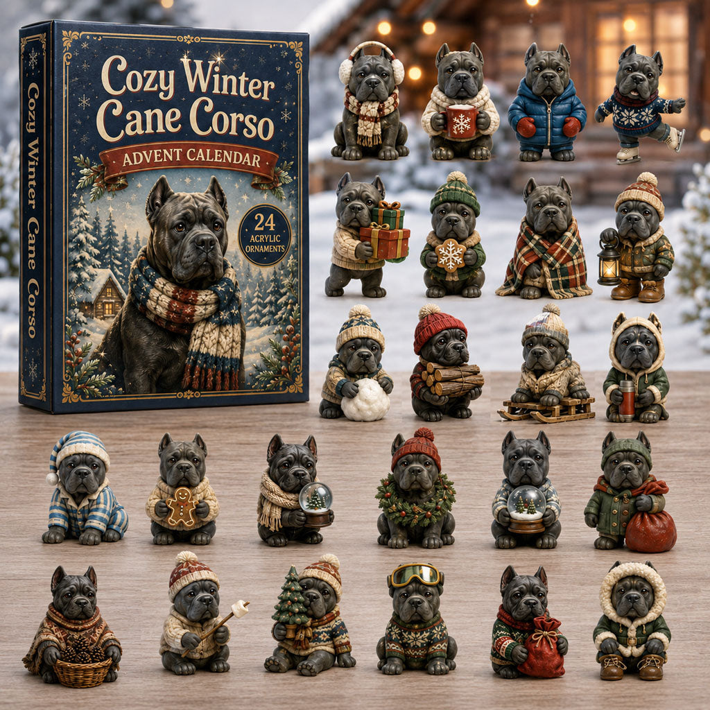 Cane Corso Advent Calendar 2026 - 24 Cane Corso Christmas Ornaments