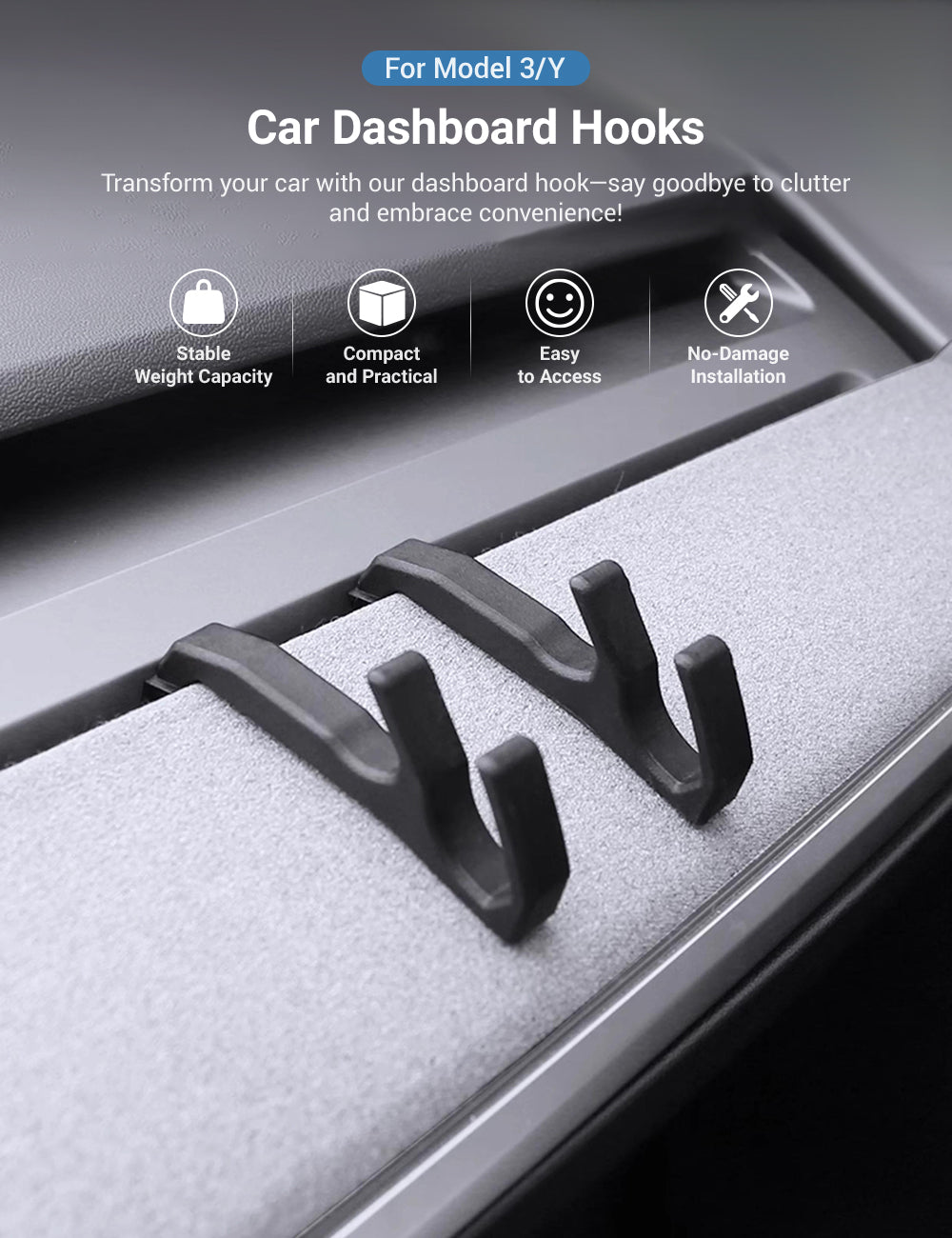Car Dashboard Hooks For Tesla Model 3/Y【2PCS】