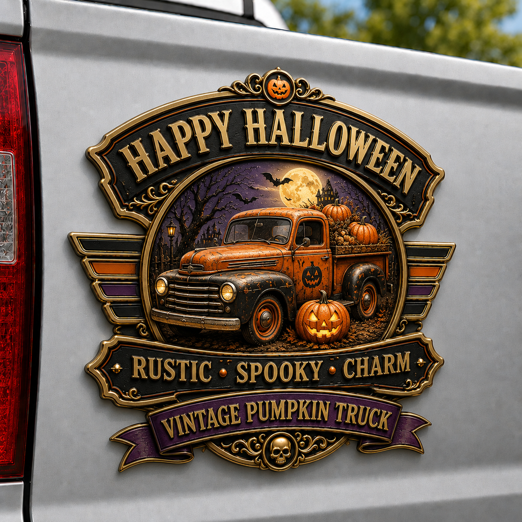 Happy Halloween Metal Car Emblem