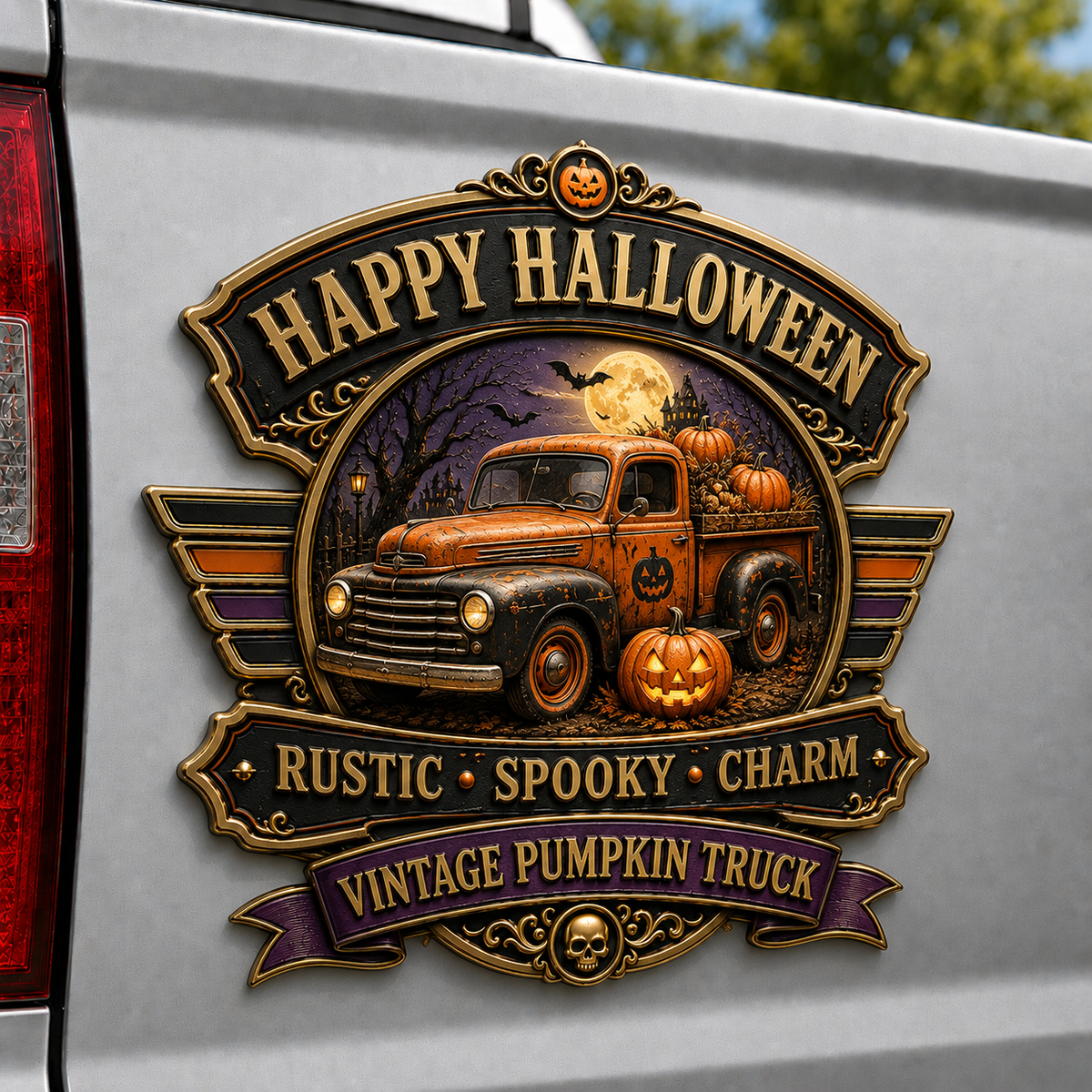 Happy Halloween Metal Car Emblem