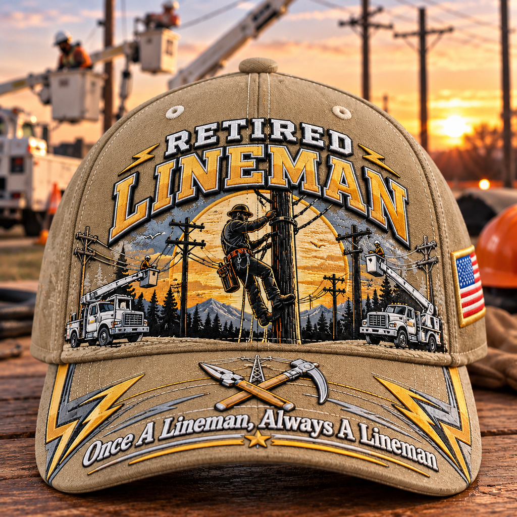 Retired Lineman Baseball Cap