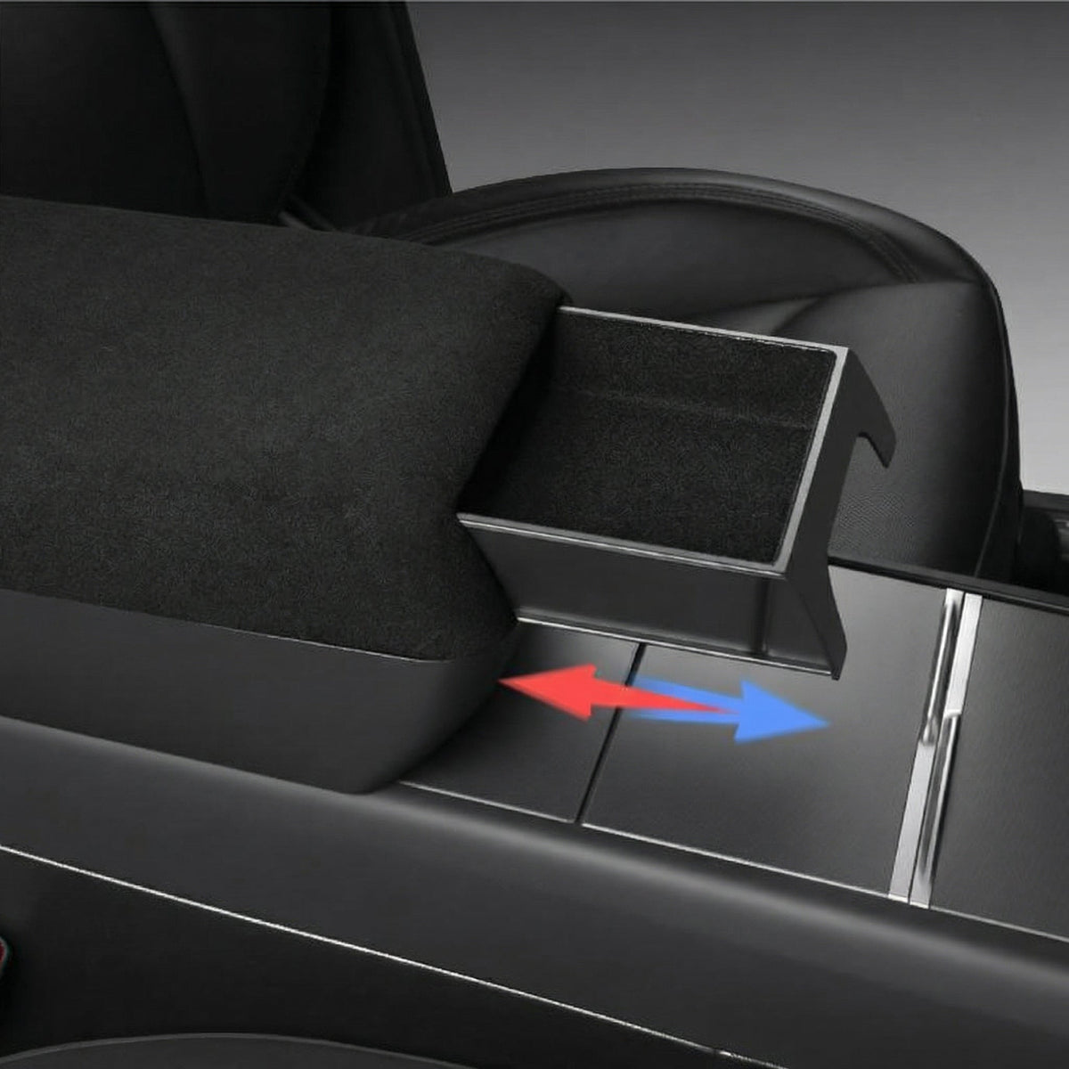 Center Console Armrest Riser with Hidden Sliding Storage for Model 3 Highland & Model Y Juniper