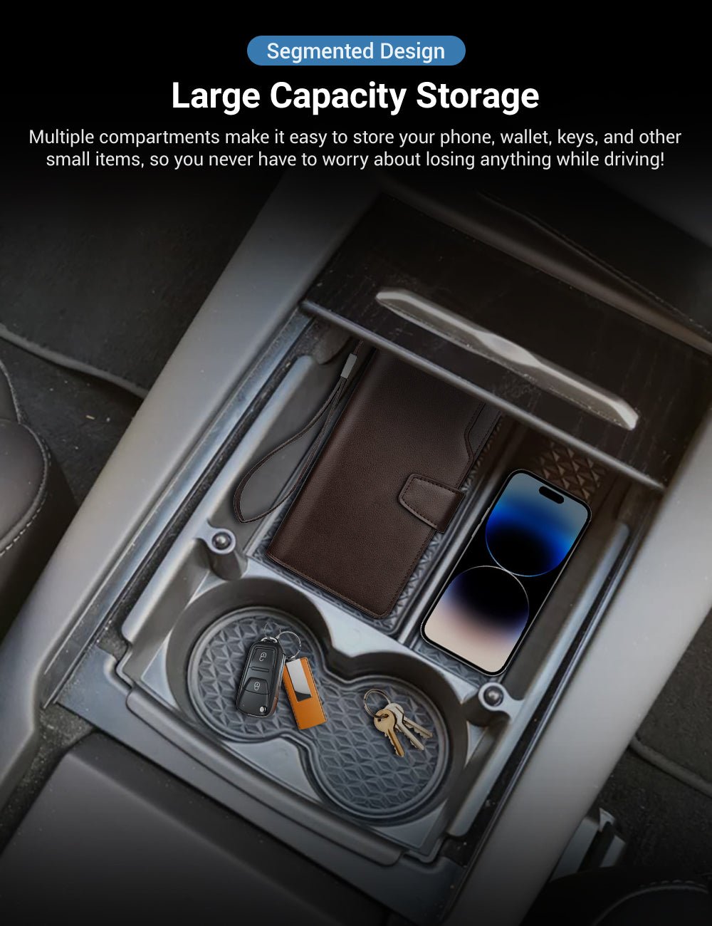 Center Console Armrest Storage Box for Tesla Model S/X