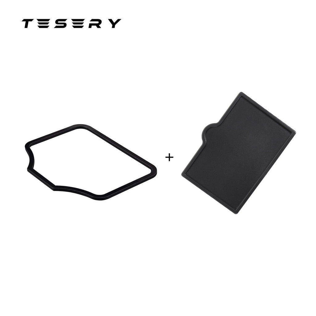 Acrylic Center Console Card Key Holder for Model 3/Y | Gloss Black | Anti-Slip