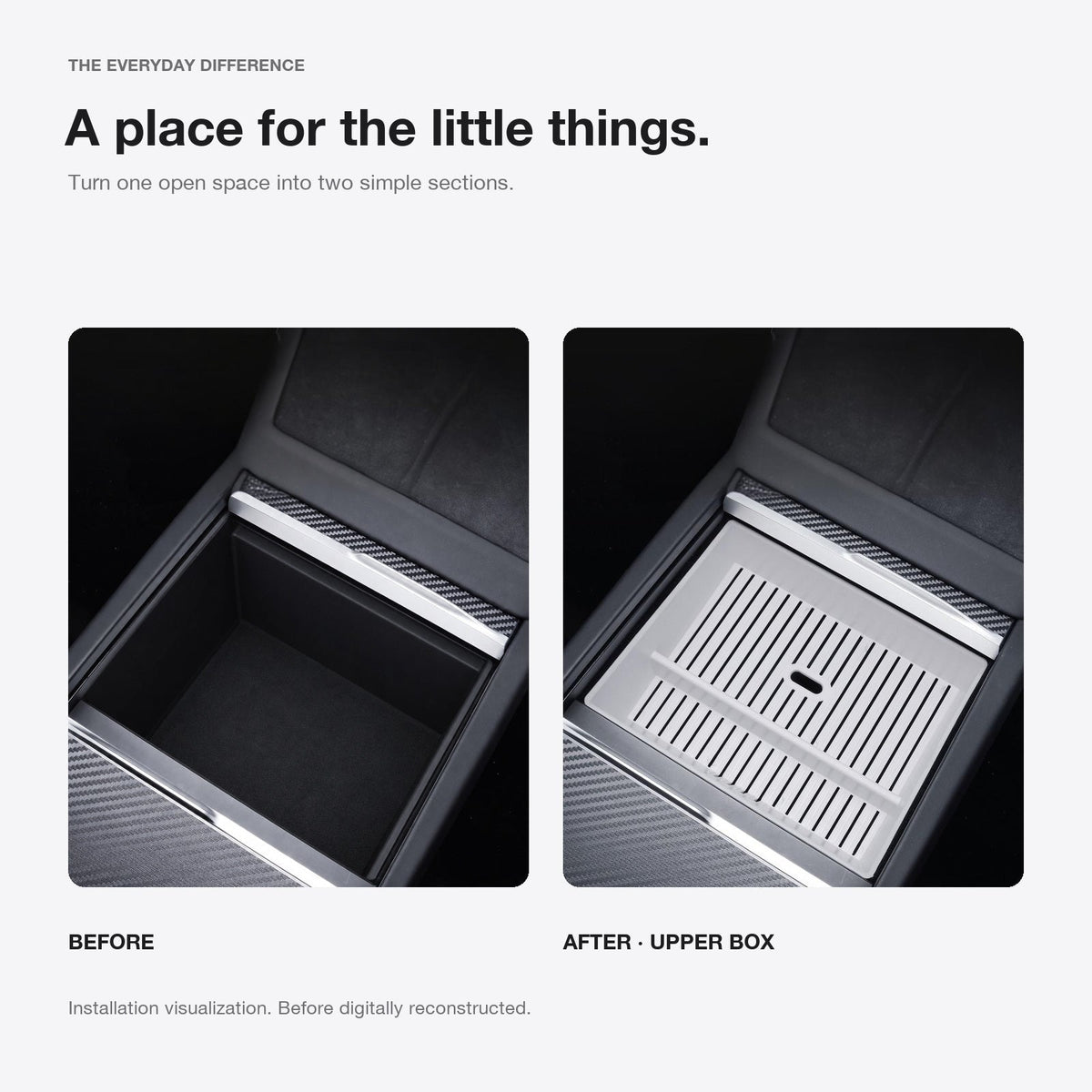 Center Console Storage Box for Model 3 Highland & Model Y Juniper | 3 Locations