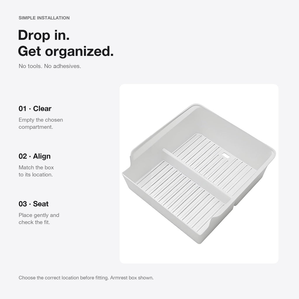Center Console Storage Box for Model 3 Highland & Model Y Juniper | 3 Locations