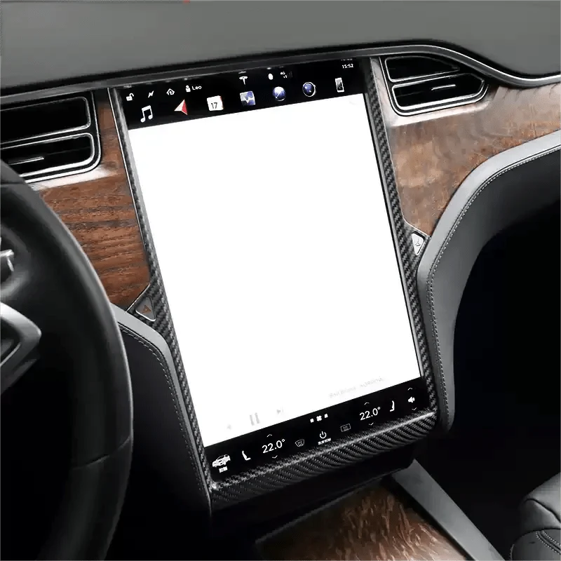 Center Display Frame Dry Carbon Fiber Overlay for Model S/X 2014-2020
