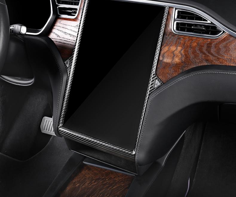 Center Display Frame Dry Carbon Fiber Overlay for Model S/X 2014-2020