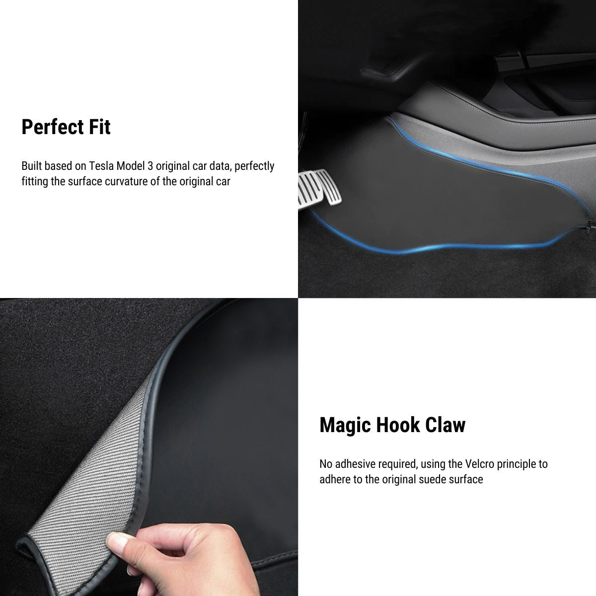 Central Control Side Defense Kick Pad for Tesla Model 3 2017-2023