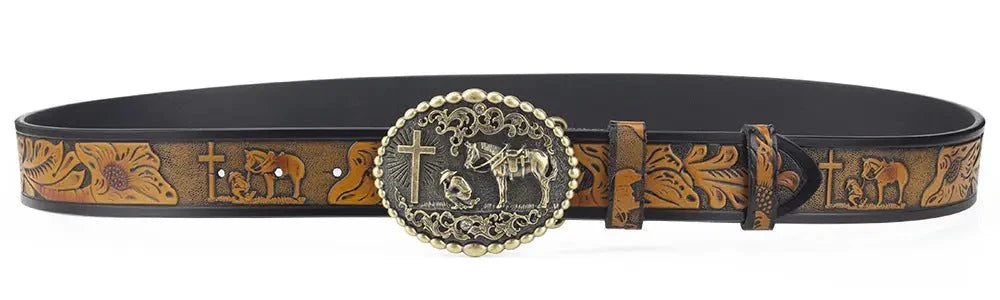 Praying Cowboy Antique Silver Western Belt Buckle