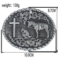 Praying Cowboy Antique Silver Western Belt Buckle