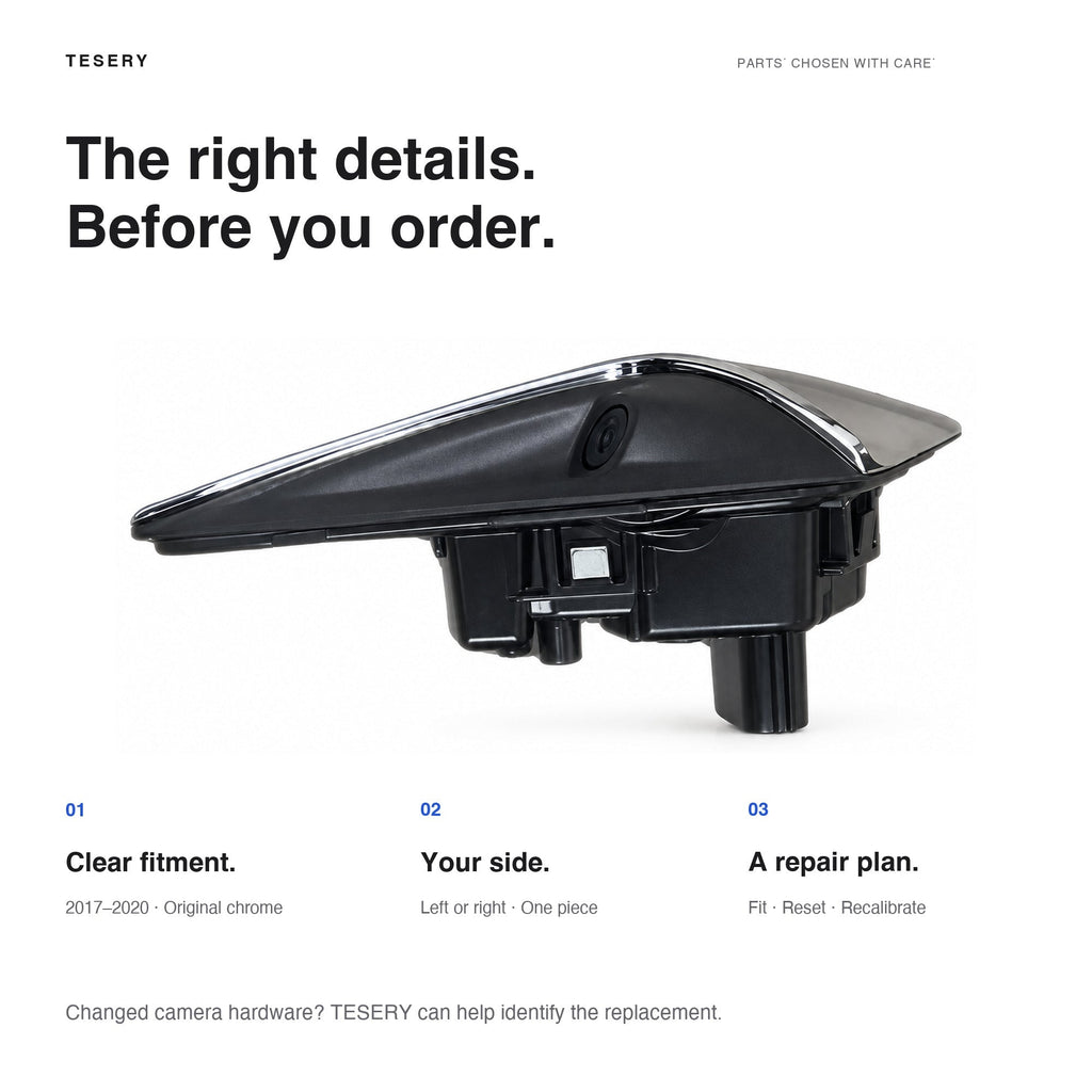 Chrome Side Repeater Camera for Tesla Model 3 (2017–2020)