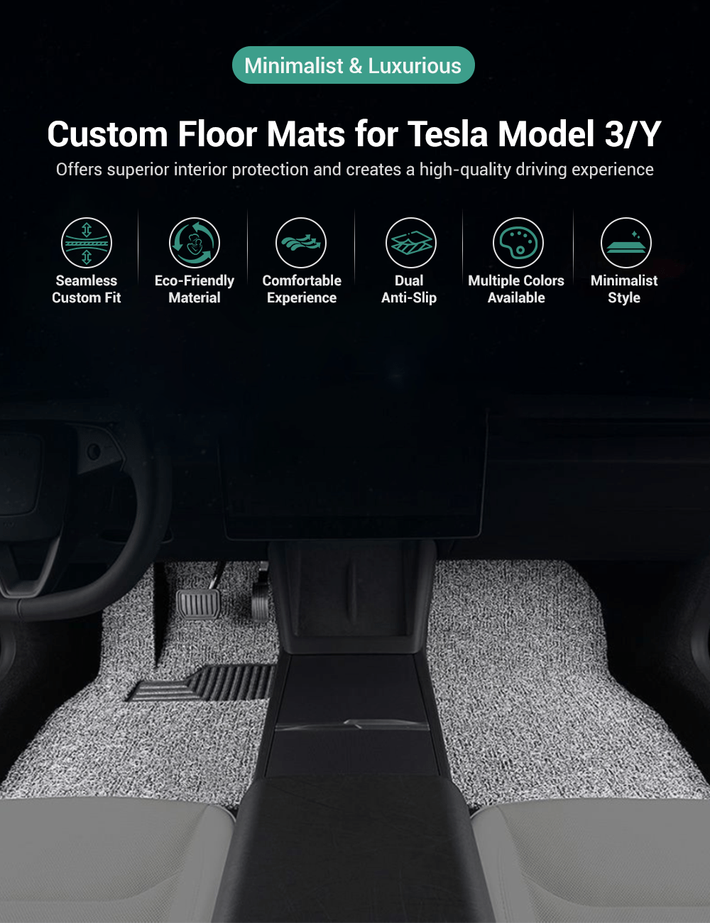 Coil Floor Mats for Tesla Model 3 Highland & Model Y Juniper