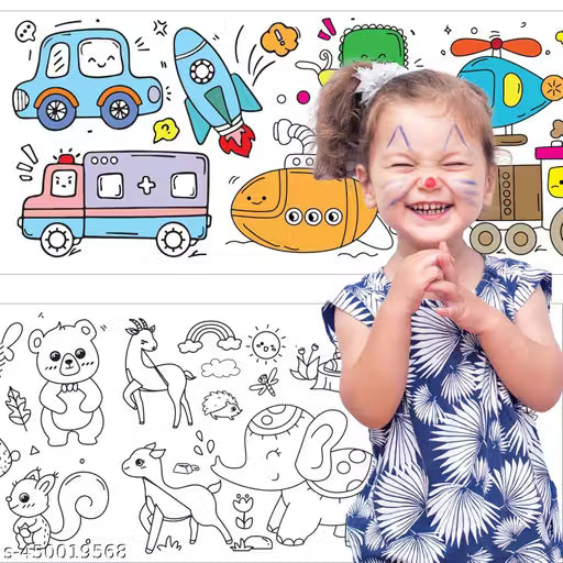 Sikunuo | Children's Creative Stencil Roller – Reusable Art Sticker Set for Kids