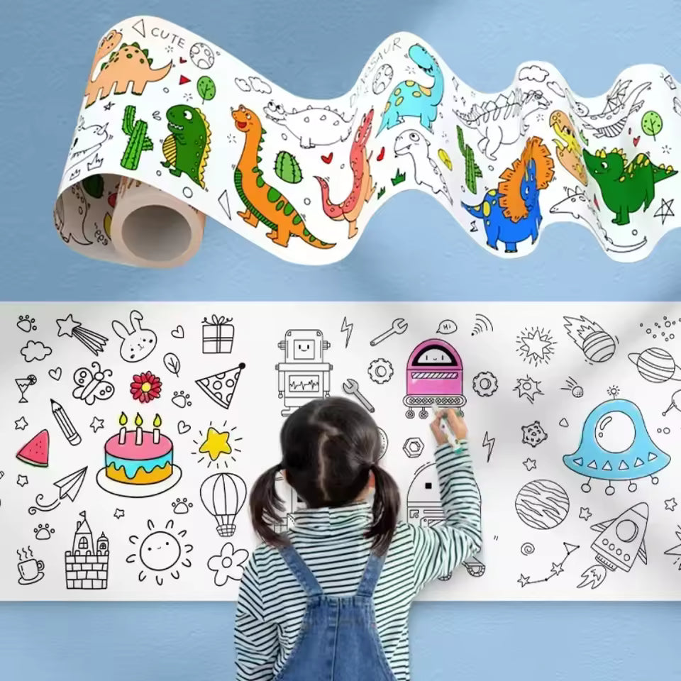Sikunuo | Children's Creative Stencil Roller – Reusable Art Sticker Set for Kids