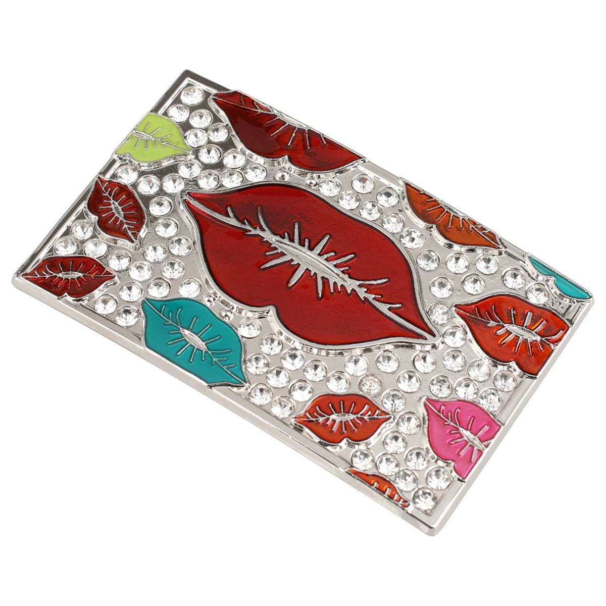 Colorful Lips Crystal Rhinestone Western Belt Buckle for Women
