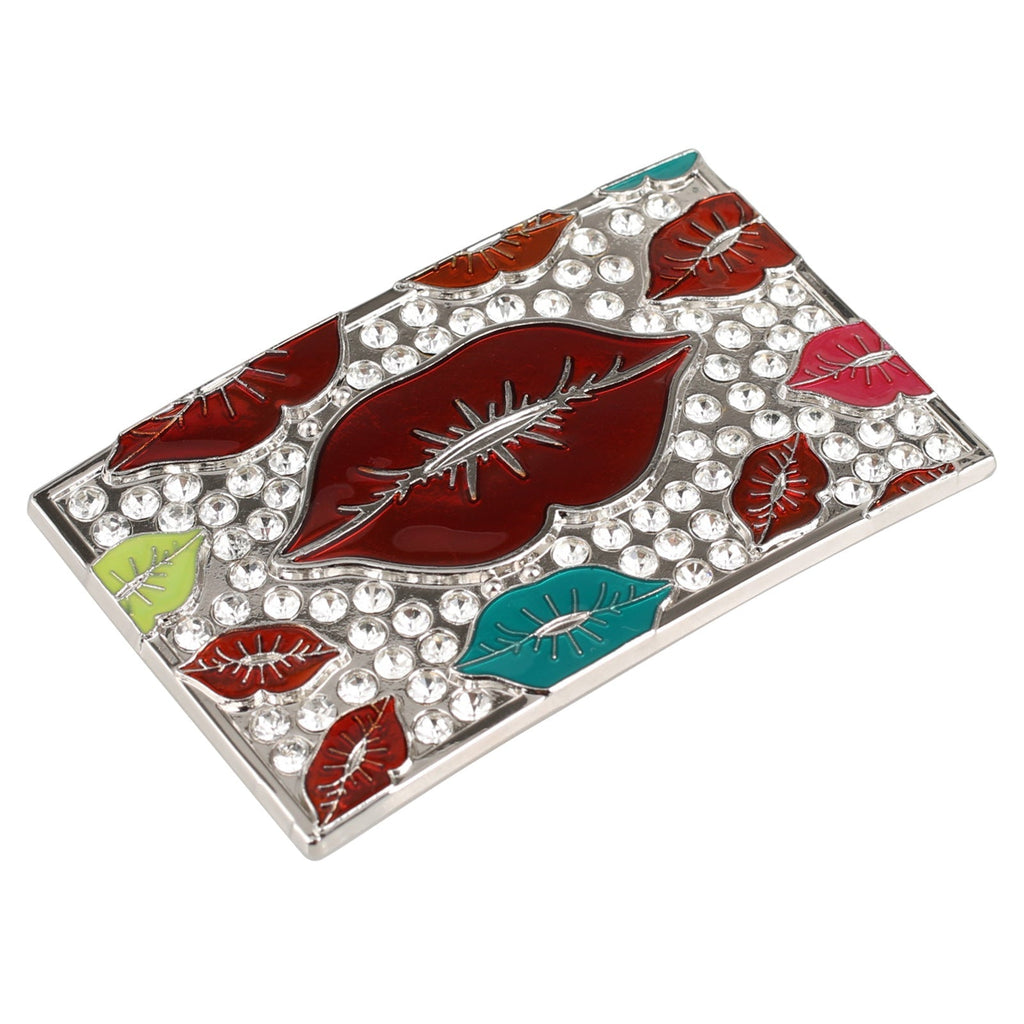 Colorful Lips Crystal Rhinestone Western Belt Buckle for Women