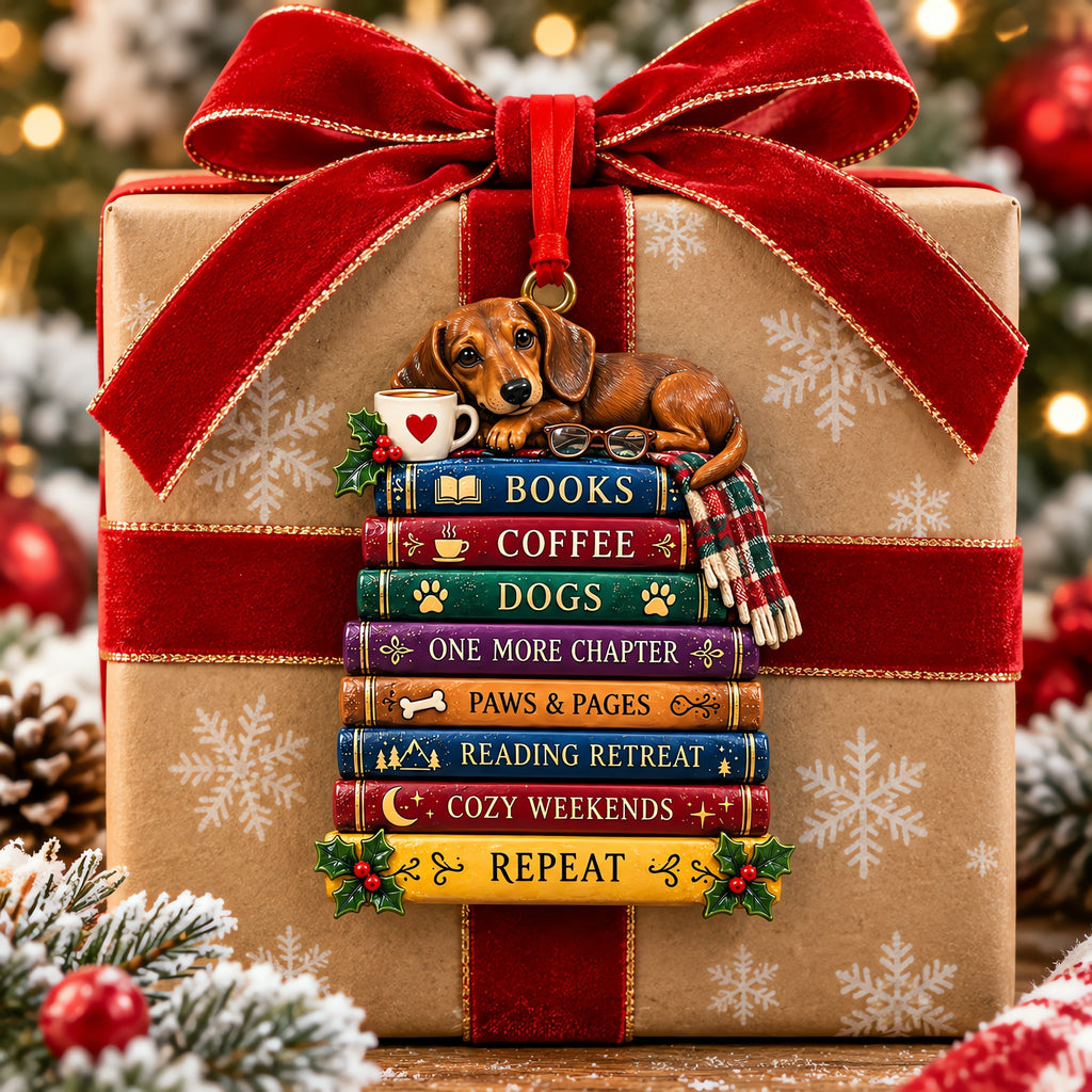 Stacked Book Keepsake Ornament