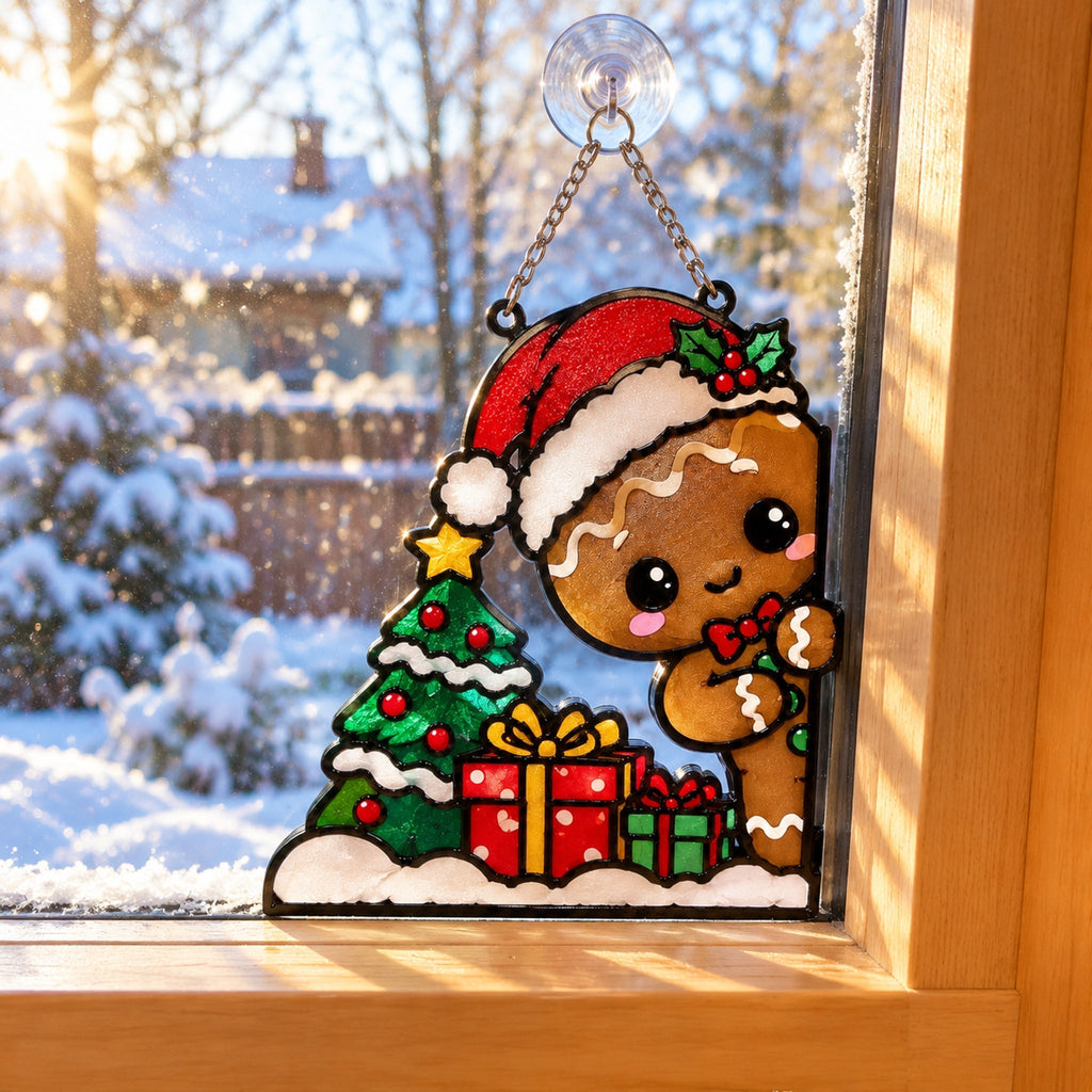 Christmas Peeking Window Corner Decor