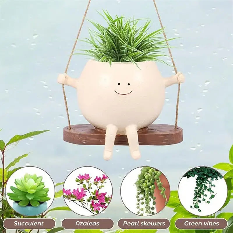 Sikunuo | Hanging planter with smiling face