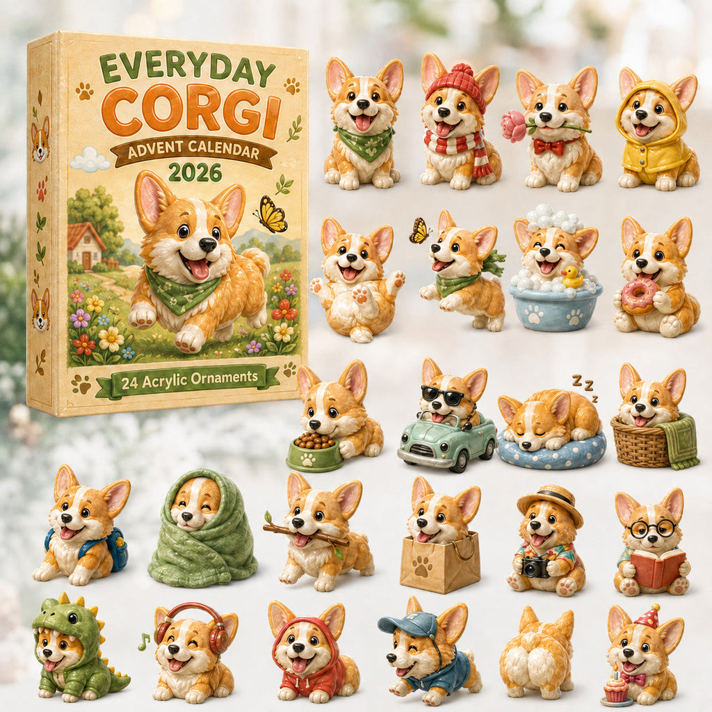 Corgi Advent Calendar 2026 - 24 Acrylic Corgi Hangers