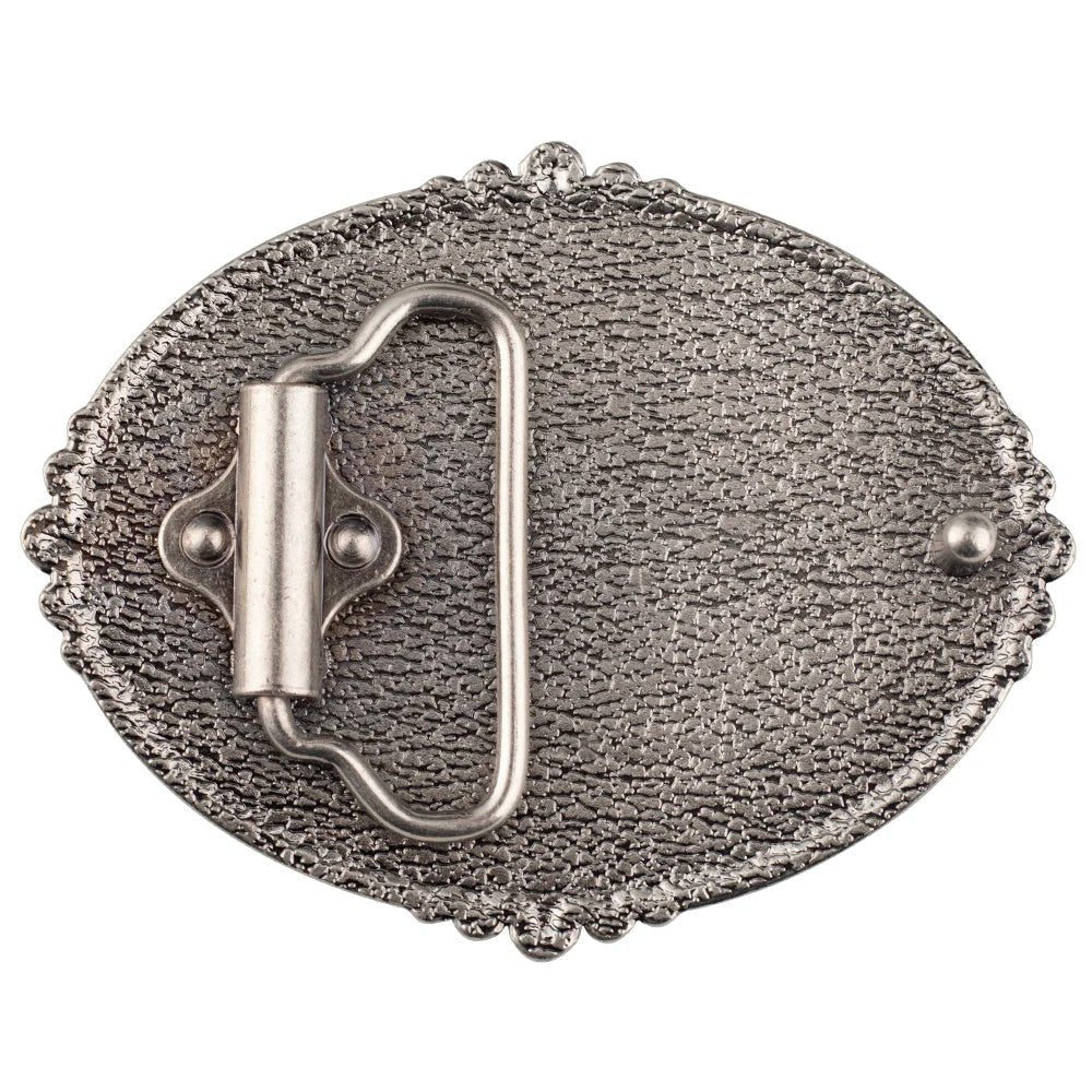Cross Floral Engraved Western Belt Buckle
