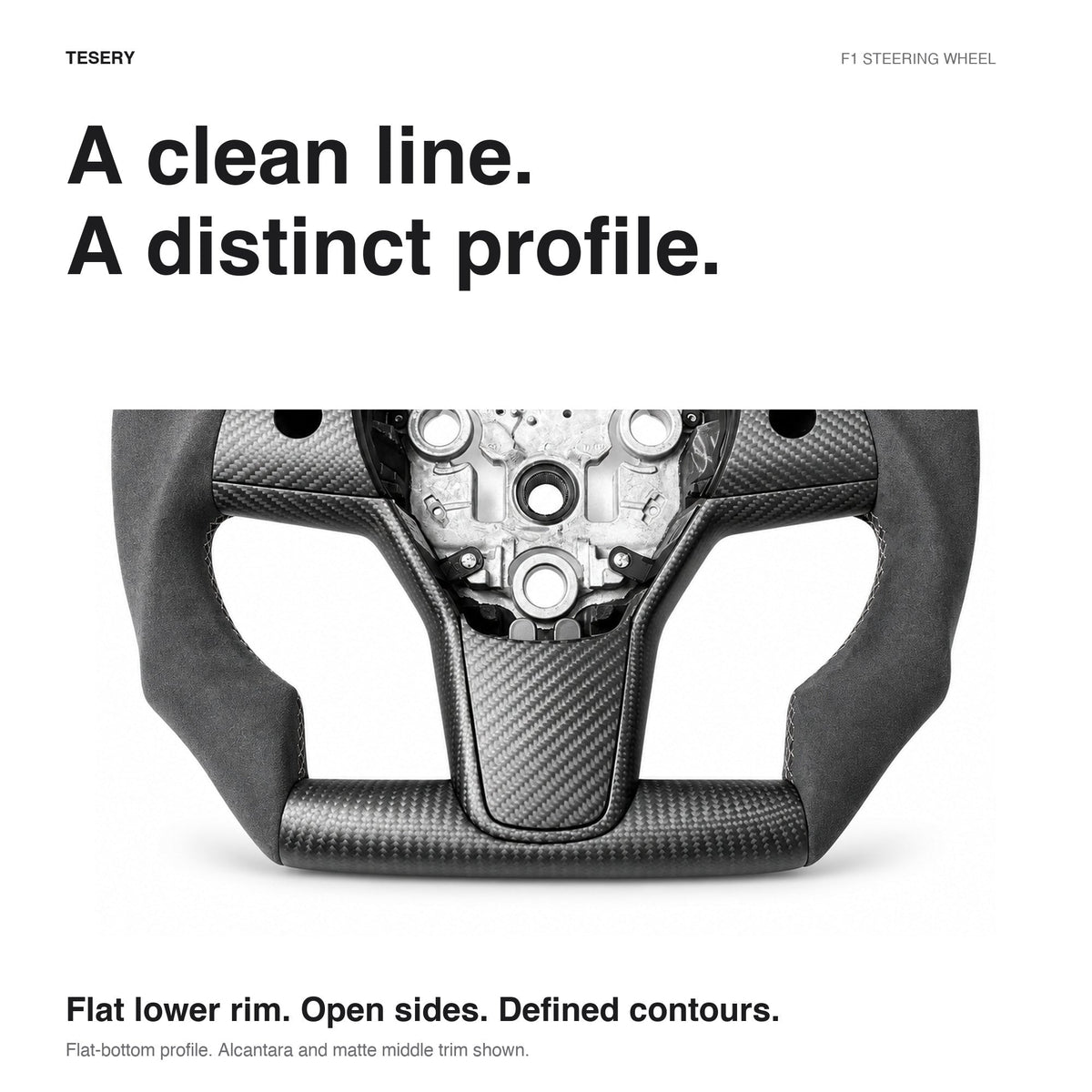 Custom Carbon Fiber Steering Wheel for Tesla Model 3 / Y【F1 Style】