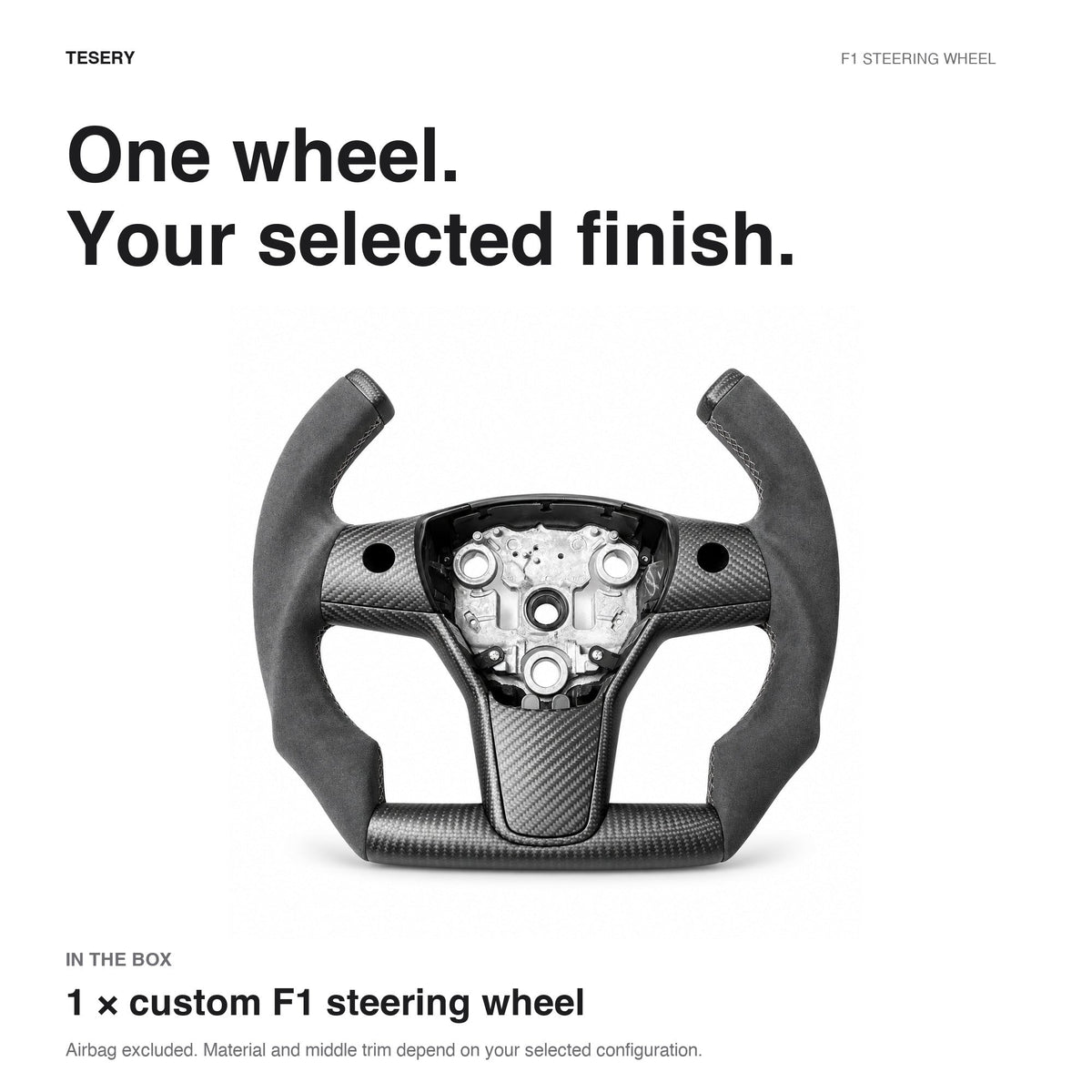 Custom Carbon Fiber Steering Wheel for Tesla Model 3 / Y【F1 Style】