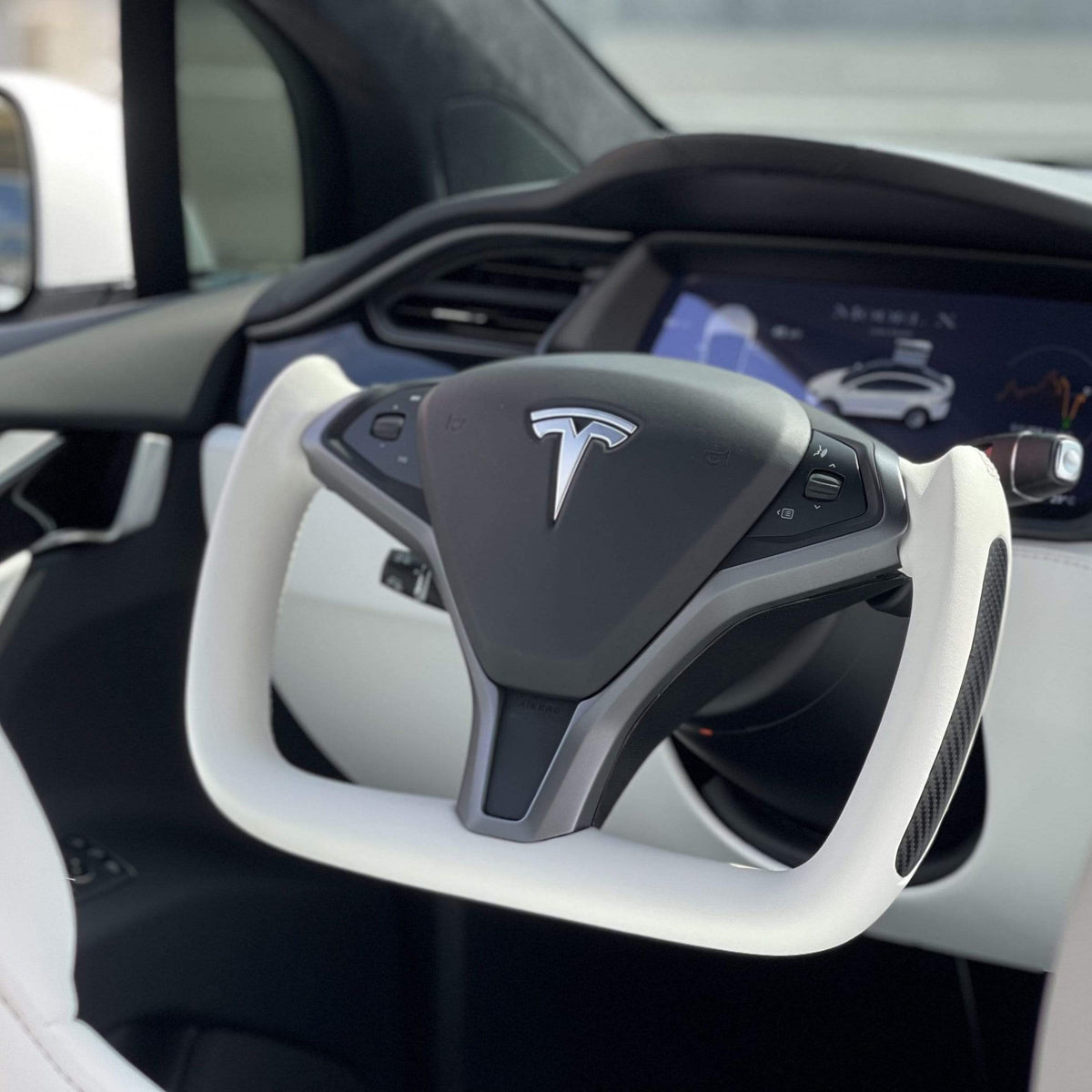 Sikunuo Custom Yoke Steering Wheel Replacement for Tesla Model X / S 2012-2020