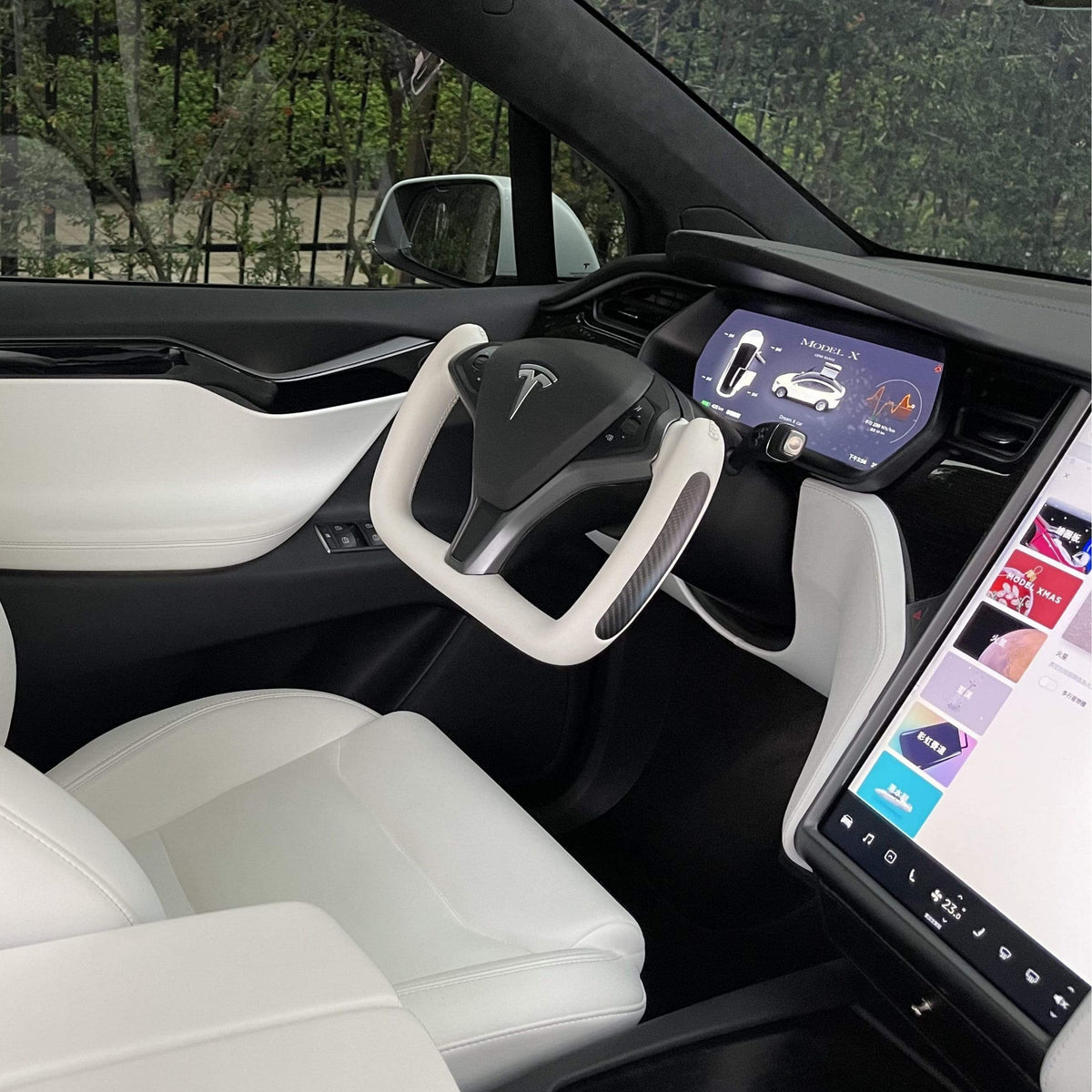 Sikunuo Custom Yoke Steering Wheel Replacement for Tesla Model X / S 2012-2020