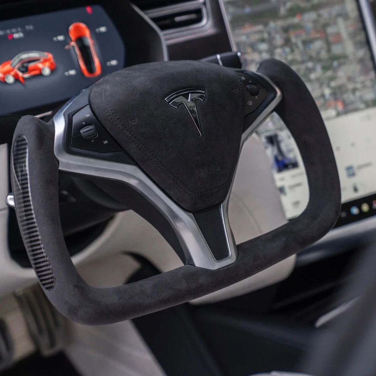 Sikunuo Custom Yoke Steering Wheel Replacement for Tesla Model X / S 2012-2020