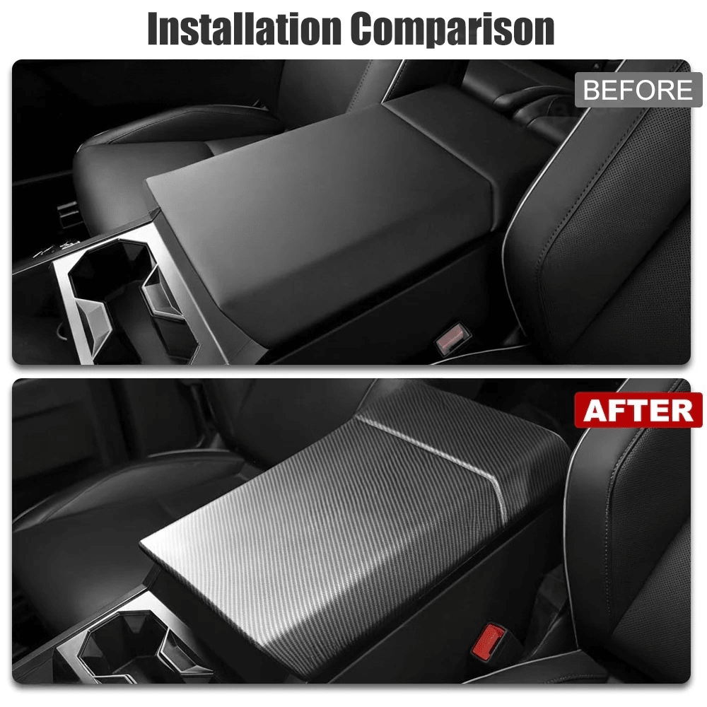 Cybertruck Armrest Carbon Fiber Style ABS Protective Trim Overlay
