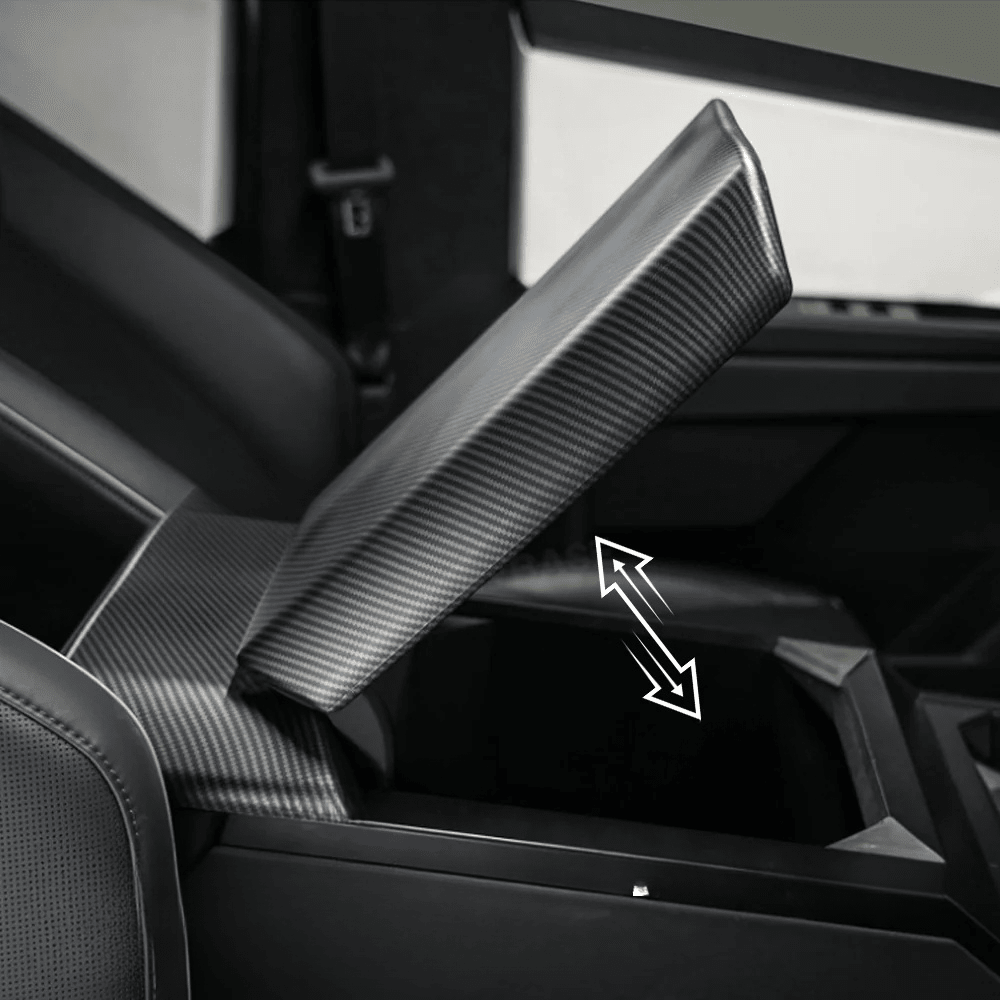Cybertruck Armrest Carbon Fiber Style ABS Protective Trim Overlay