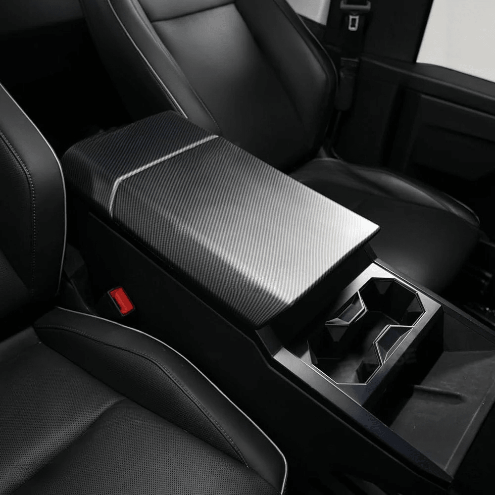 Cybertruck Armrest Carbon Fiber Style ABS Protective Trim Overlay