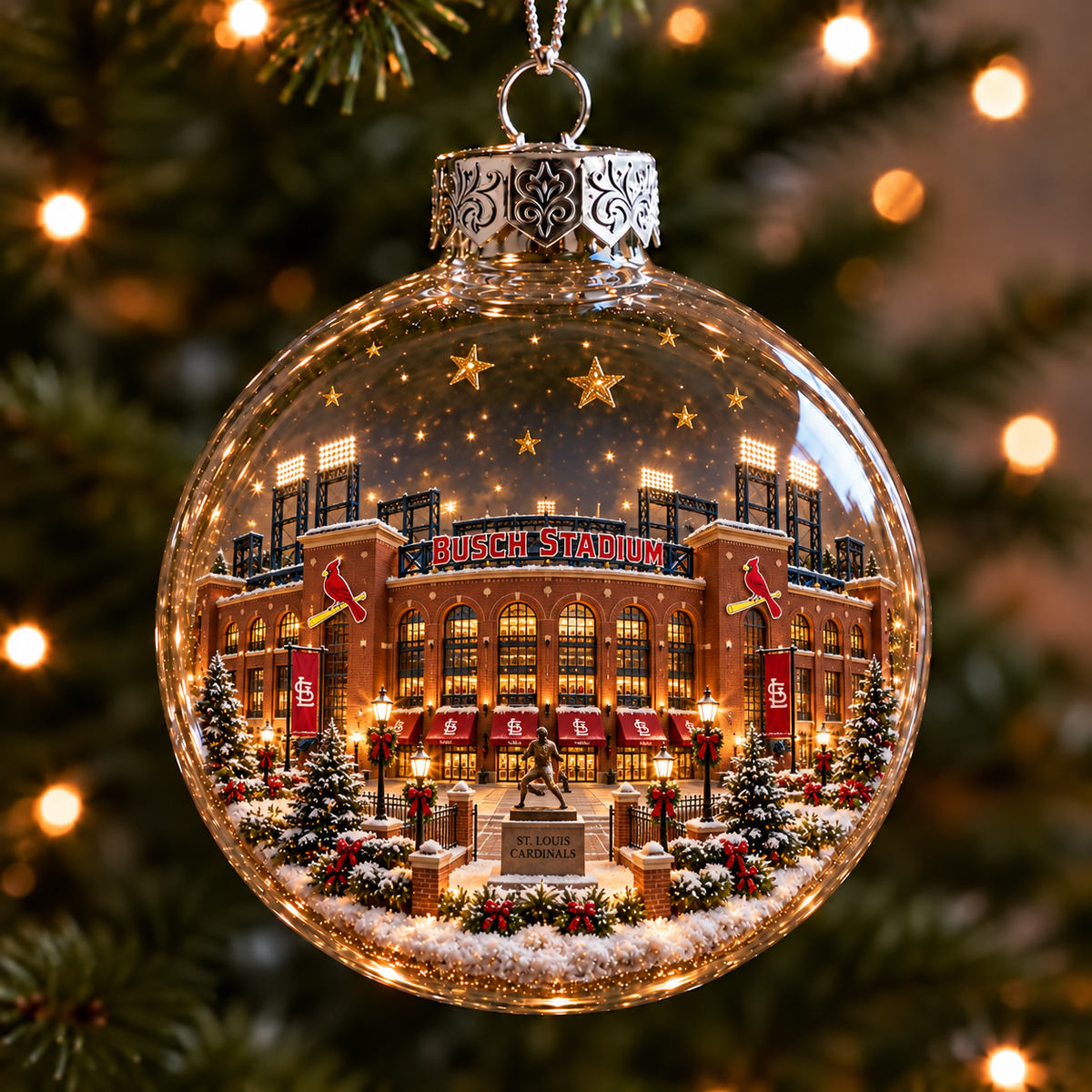 Light-Up Baseball Stadium Christmas Ornament