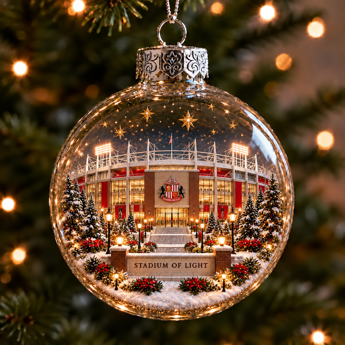 Light-Up Football Stadium Christmas Ornament