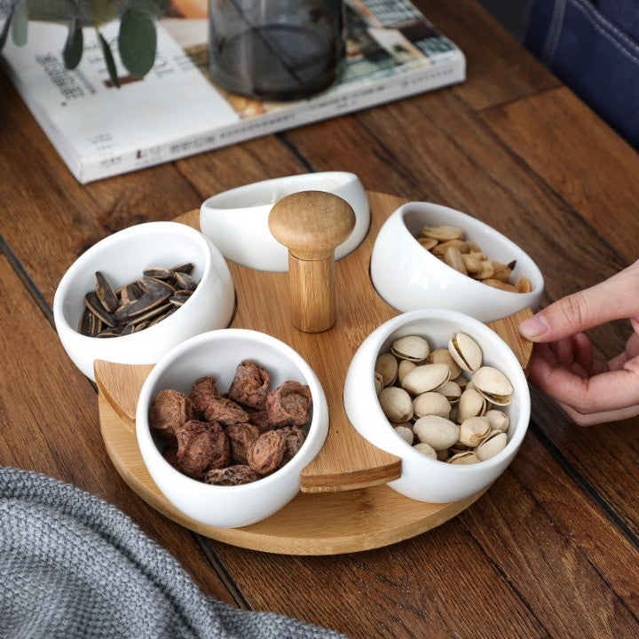 Sikunuo | Tea Time Bamboo Porcelain Snack Tray