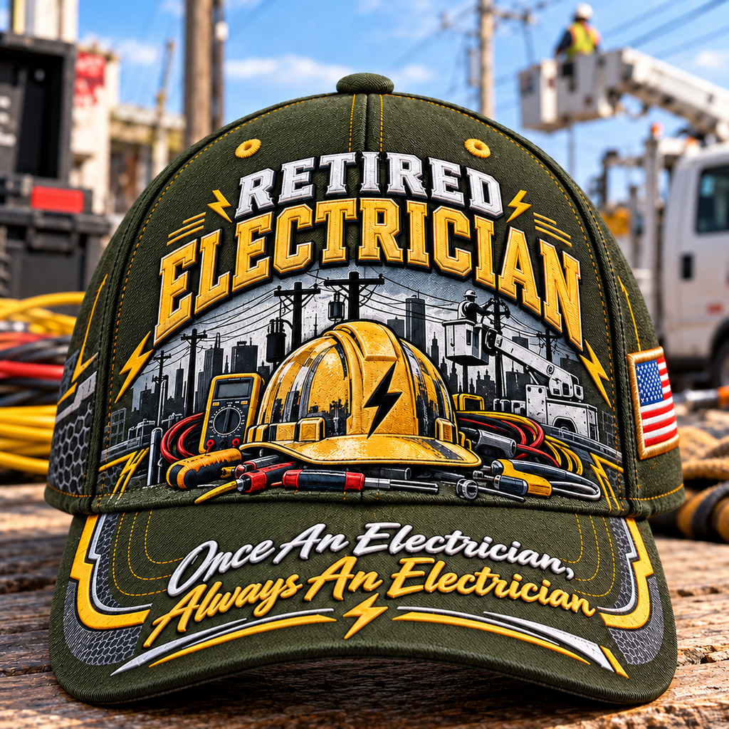 Retired Electrician Baseball Cap