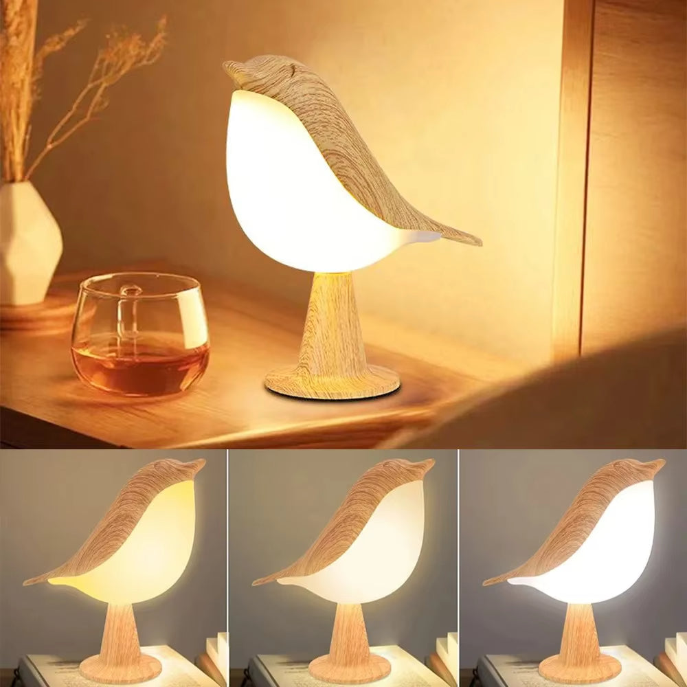 Sikunuo | Wooden Bird LED Touch-Switch Night Lamp