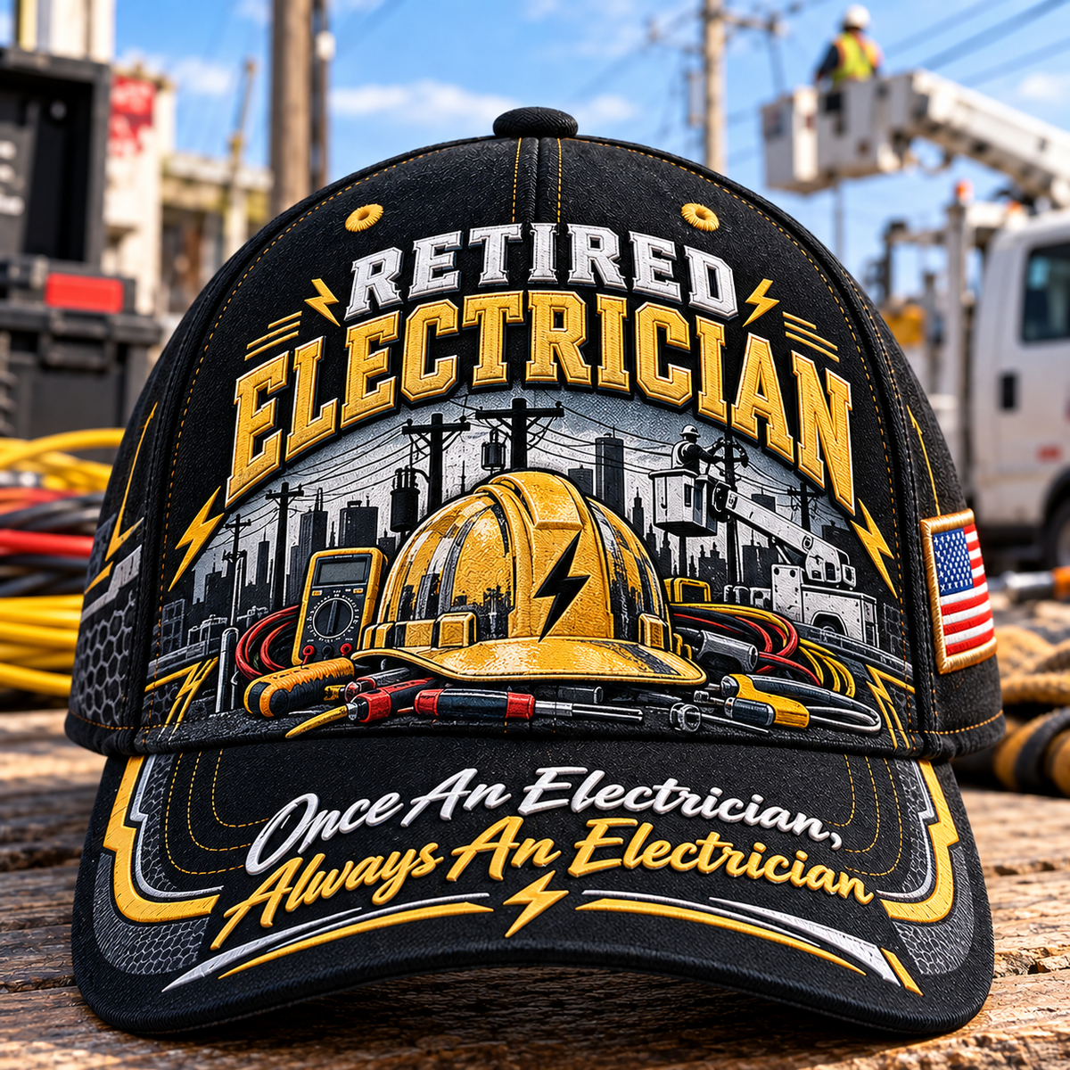 Retired Electrician Baseball Cap