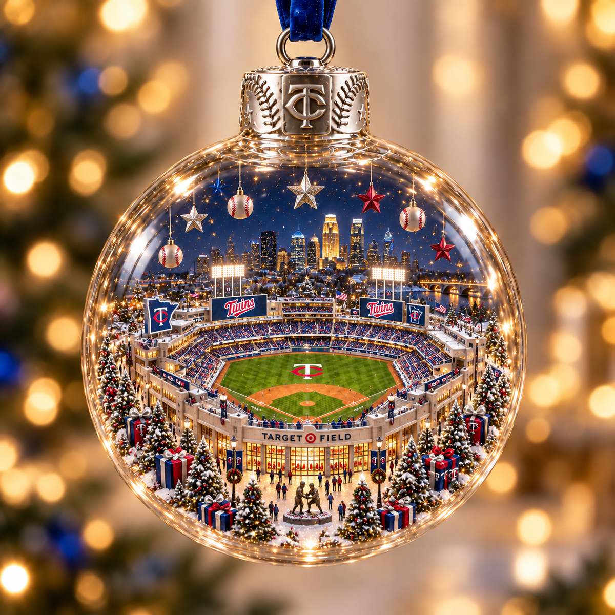 Light-Up Baseball Stadium Christmas Ornament – Holiday Keepsake