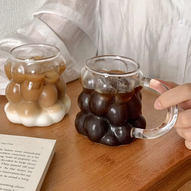 Sikunuo | Sleek Glass Irregular Bubble Mug